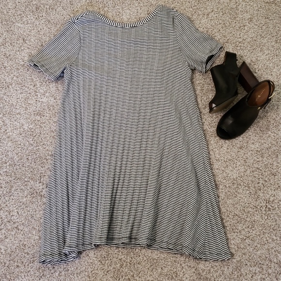 LOFT black and white stripe swing bow-back dress - Picture 3 of 8